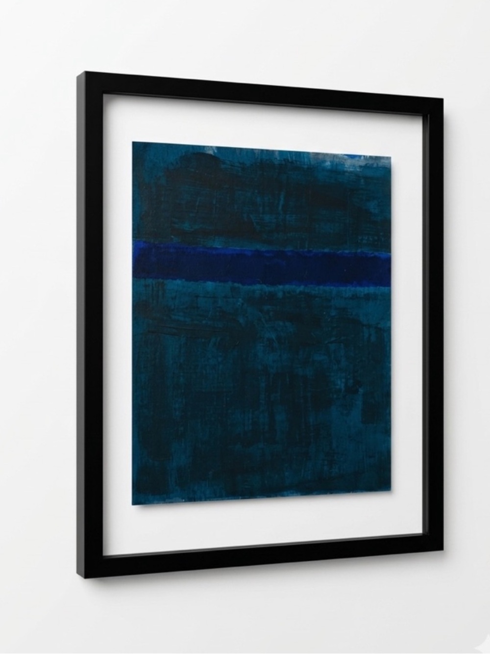 Project 62 Floating Frame + Custom Moody Abstract Blue Green Giclée Art Print